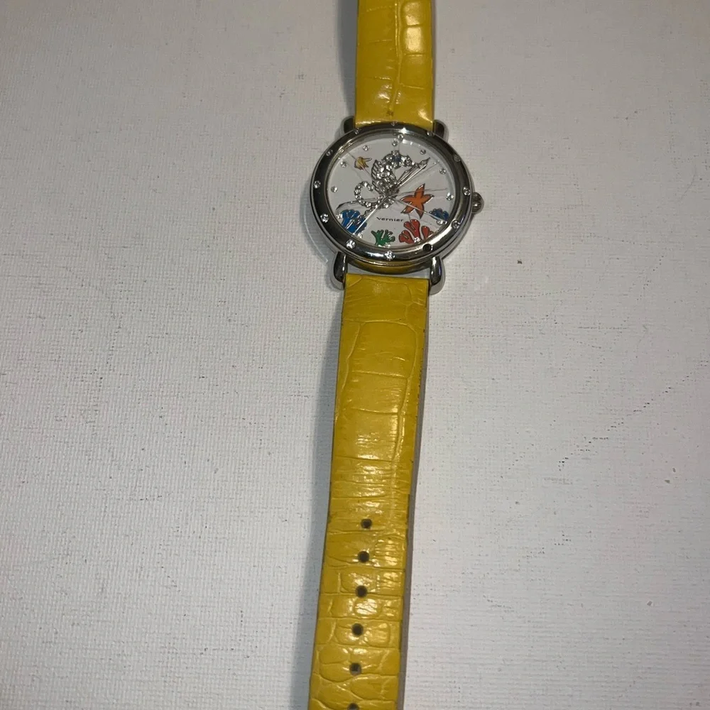 ♦️ Yellow Leather Strap Women's Watch‎